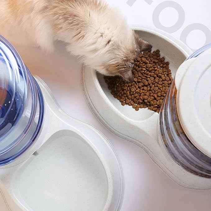 Automatic Pet Feeder and Water Dispenser Gravity Feeder and Waterer Set, 3 Gallon/11L Water Large Capacity,12 Pound Food Capacity