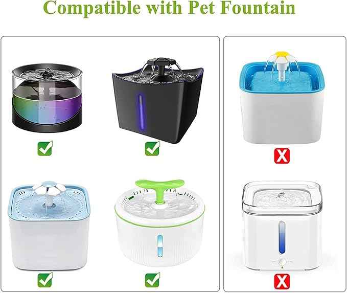 Cat Water Fountain Filters, 5 inch, Dog Fountain Activated Carbon Filters Replacement, Compatible with Cats and Dogs Automatic Water Dispenser (5Pcs)