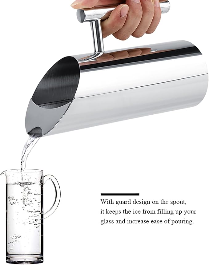 Water Pitcher, Stainless Steel Water PitcherJug Cold Drinking Water Pouch Pitcher with Handle for Iced Tea Beverage Carafe(1.5L)