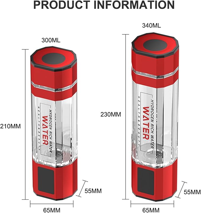 4000-5000PPB Hydrogen Water Bottle Generator, Portable Hydrogen Rich Water Generator, with New PEM and SPE Technology, Balanced pH Hydrogen Water Cup
