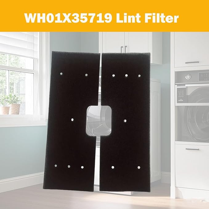 WH01X35719 Lint Filter Compatible with GE Washer Dryer Combo Replacement for Hand Washable Reusable Foam Lint Filter PFQ97HSPVDS 8pcs