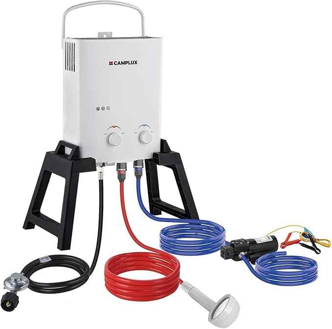 CAMPLUX AY132 Freestanding Stand and Carry Bag for Outdoor Propane Tankless Water Heater AY132