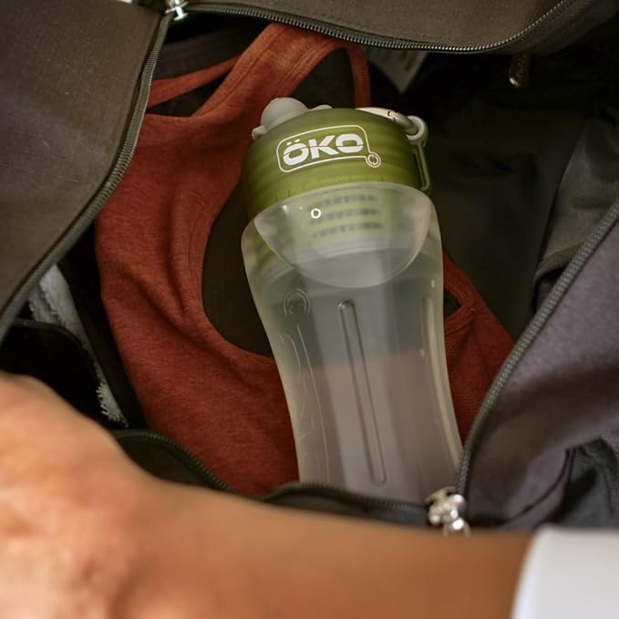 ÖKO H2O Filtration Water Bottle with Advanced Electro-Adsorption Filter, Portable Water Filter Bottle for Travel, Hiking & On The Go, BPA-Free Reusable Bottle, Long Lasting 100 Gallon Filter, 33.8 Oz