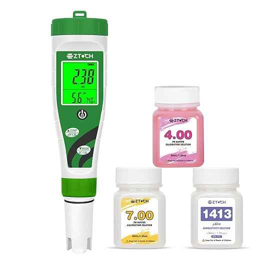 Hydroponic pH EC Meter, Water pH TDS PPM Meter with Simultaneous Display for Reservoir Nutrient Solution, pH EC Meter for Water Hydroponic DWC System Setup, Measure Conductivity for Aquaponics
