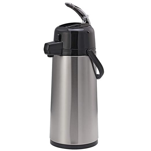 Service Ideas ECAL19S Eco-Air Airpot with Lever Lid, Insulated Beverage Dispenser, Thermal Coffee Carafe, 1.9 Liter, Glass vacuum insulated