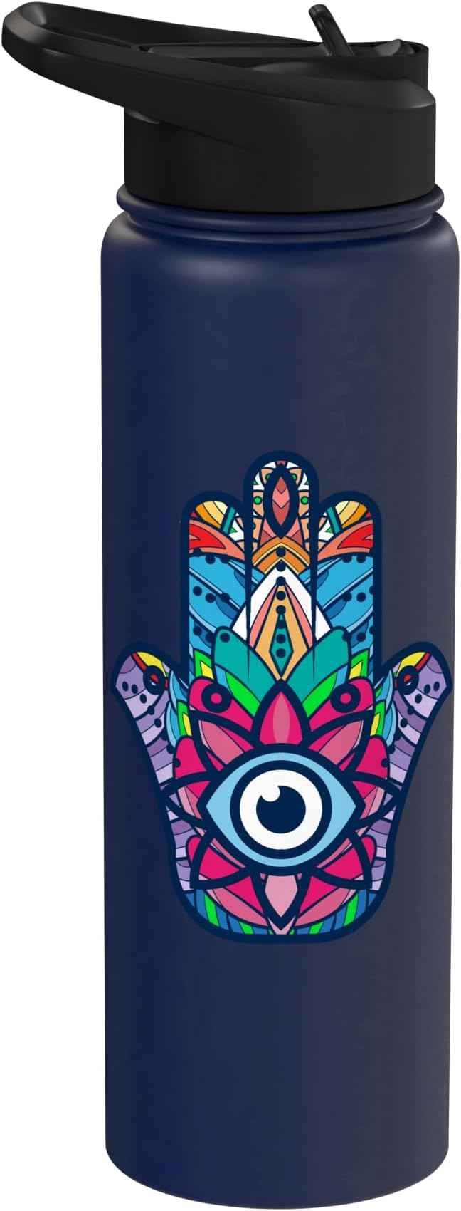 Colorful Nazar Amulet Hamsa Symbol Blue Evil Eye Ornament Stainless Steel Insulated Water Bottle