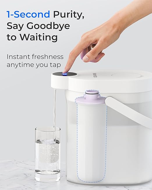 Waterdrop WD-EWFR Replacement Filters for Waterdrop Rechargeable Dispenser WD-ED25TW, Reduce TDS by 41%, Retains Key Minerals, Improve Flavor, 3 Packs