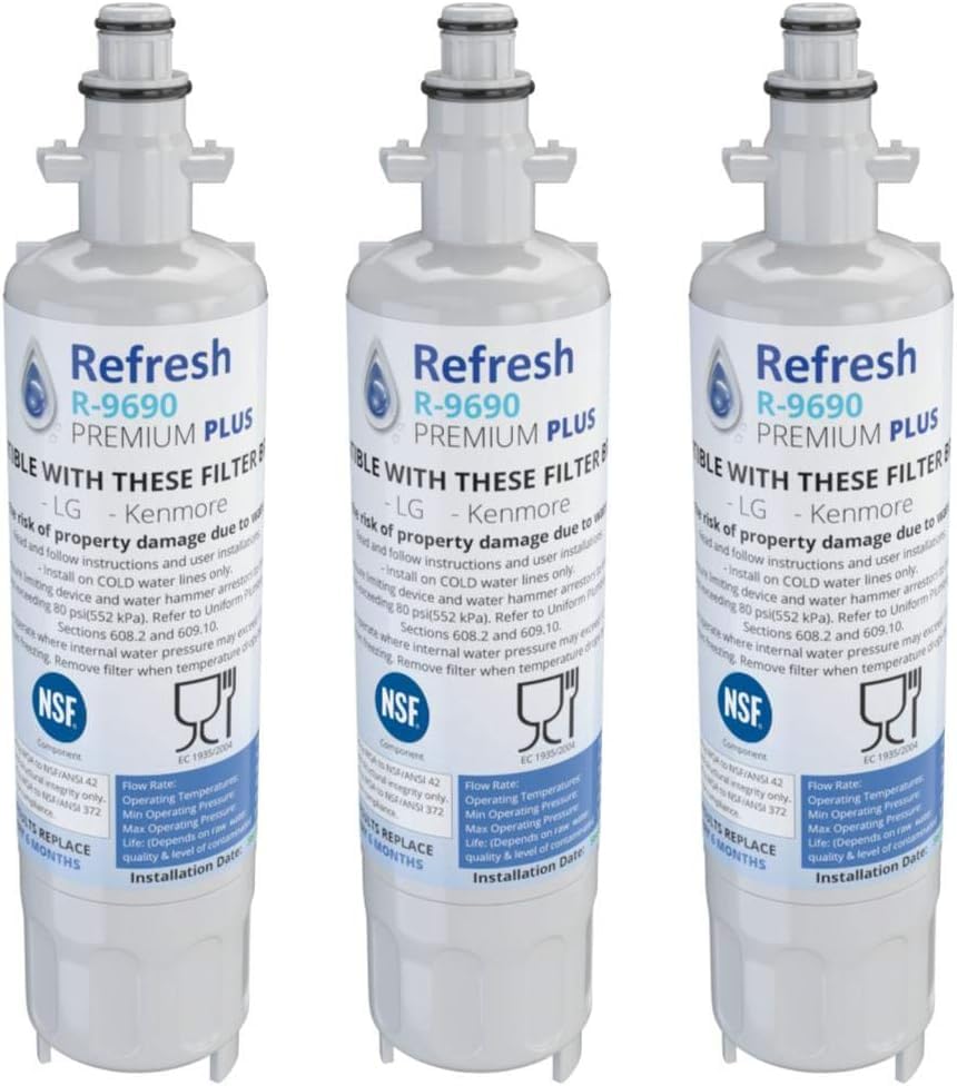 Refresh Refrigerator Water Filter Replacement for LG LT700P (3 Count)