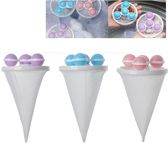 Floating Hair Filtering Mesh Removal, Pet Hair Catcher Filter Bag, Floating Pet Fur Catcher, Reusable Lint Catcher Hair Remover for Laundry Washing Machine (3PCS) - AquaVibe