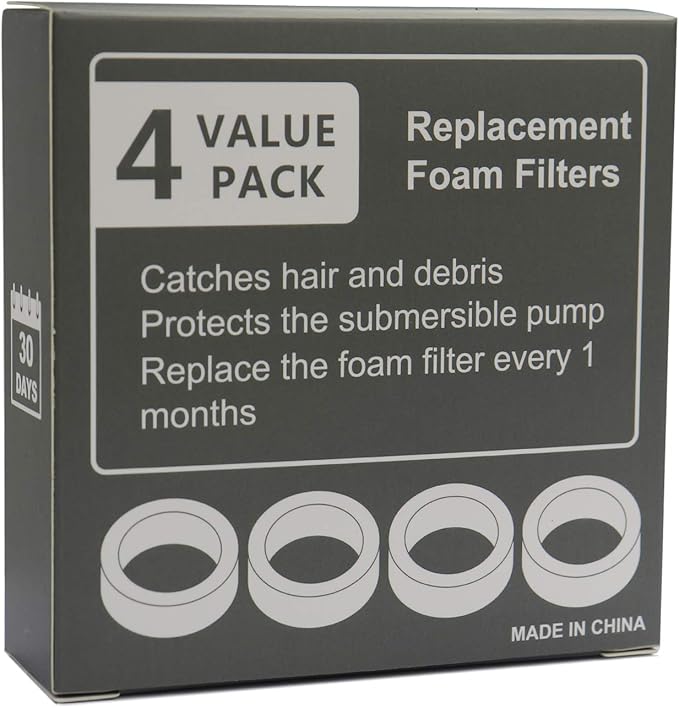 Cat Water Fountain Filters, Cat Fountain Replacement Filters for 2.0L/67oz Automatic Pet Water Dispenser,Pet Water Fountain Replacement Filters Package(Sponge 4 Pack)