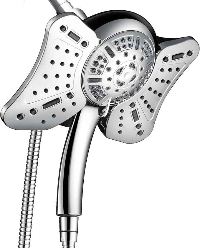 GRICH 2.5GPM Shower Head with Handheld Spray Combo: 2 in 1 Rainfall Shower Heads high pressure & Handheld Shower Head, 9 Spray Modes/Settings Detachable Shower Head with 60 Inch Hose