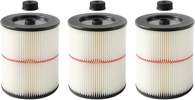 Nispira 9-17816 17816 Red Stripe Replacement HEPA Filter for Craftsman Craftsman Shop Vac Wet/Dry Vacuum 5/6/8/12/16/32 Gallon Larger, 3 Pack - AquaVibe