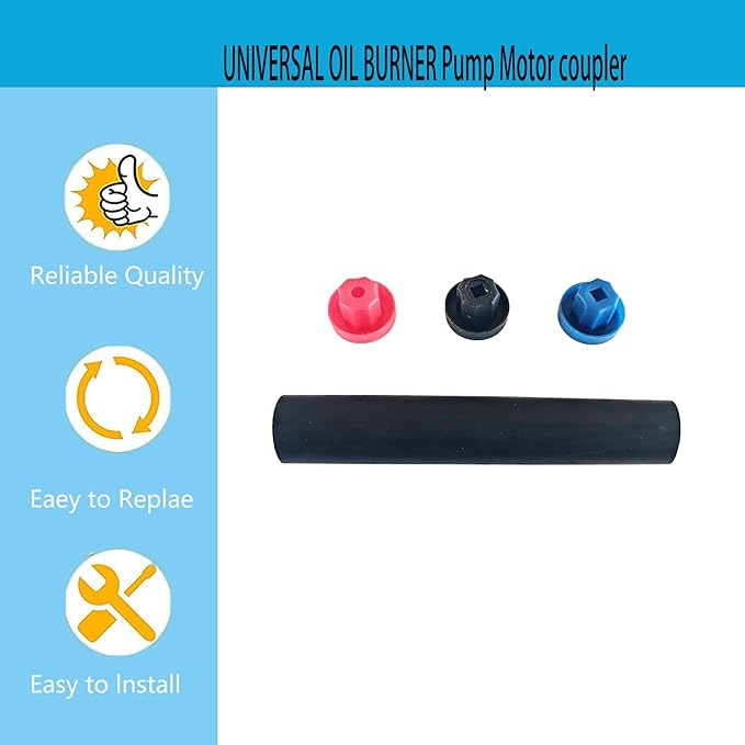 Replacement UNIVERSAL OIL BURNER motor COUPLING KIT 6"Cutable fits Beckett Wayne Carlin etc Burners