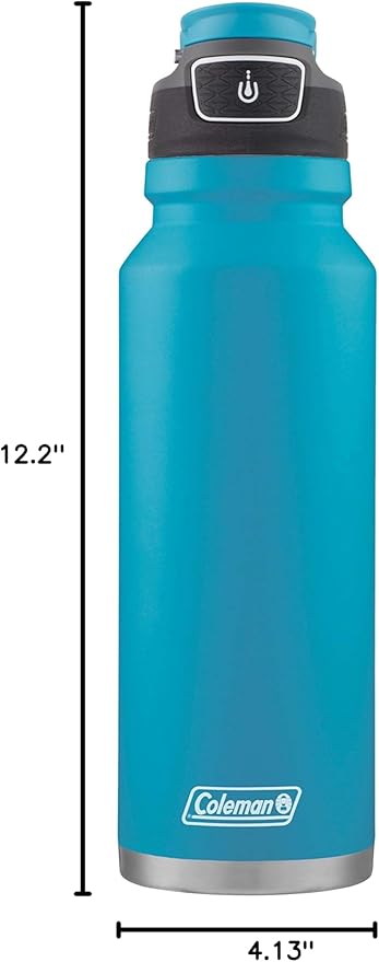 Coleman FreeFlow AUTOSEAL Stainless Steel Water Bottle, 40oz., Caribbean Sea