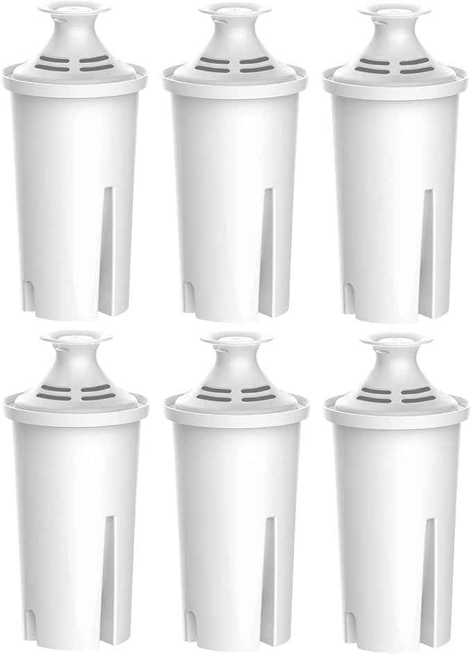 Replacement Filters for All Brita® Pitchers and Dispensers, Fits Brita® Classic OB03, Mavea® 107007, and More, Last Up to 2 Months or 40 Gallons (Pack of 6)