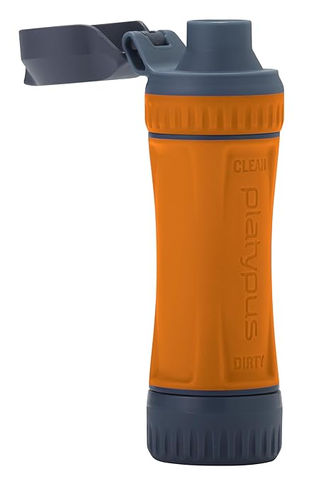 Platypus Quickdraw Ultralight Backpacking Water Filter, Orange