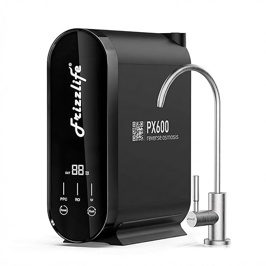 Frizzlife 600GPD Reverse Osmosis Water Filter System, NSF/ANSI 58&53&42&372 Standard, 11 Stage Tankless RO Water Filter, Under Sink Water Filtration, 2:1 Pure to Drain, Reduces TDS, PX600-Black