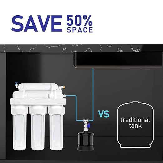 Frizzlife MWT3 Pressure Mini Water Tank with Ice Maker Installation Kit for Tankless Reverse Osmosis System PD400, PD500, PD600, PX500, PX500-A, PD800, PD1000, G2, G3, D4, D6