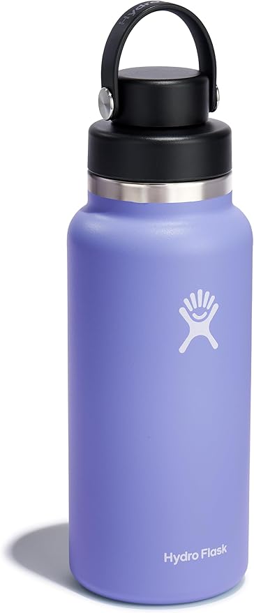 Hydro Flask Water Bottle - Insulated Stainless Steel - Wide Mouth Chug Lid, Non Spill, Leakproof in 32 Oz Lupine Purple