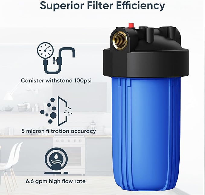 Whole House Water Softener Alternative, 4-Layer Scale Prevention Filter with 25,000 Gallons Capacity, Reduces Chlorine and Prevents Scale Buildup on Shower Head, Dishwasher, and More