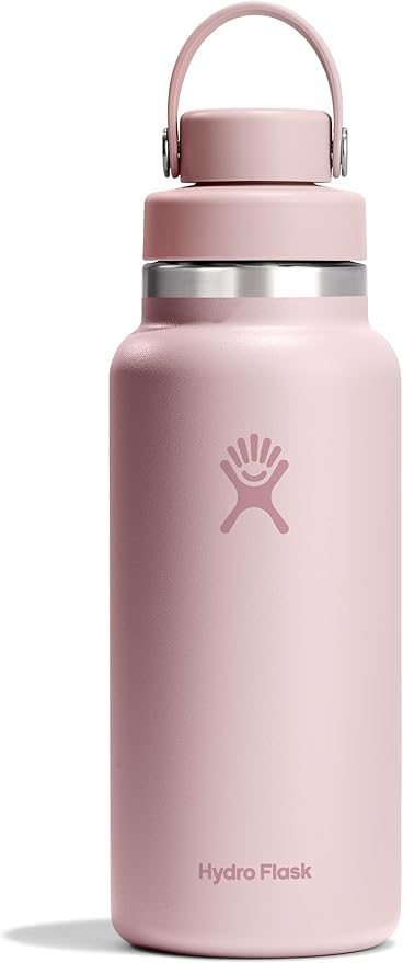 Hydro Flask Water Bottle - Insulated Stainless Steel - Wide Mouth Chug Lid, Non Spill, Leakproof in 32 Oz Tonal Trillium Pink