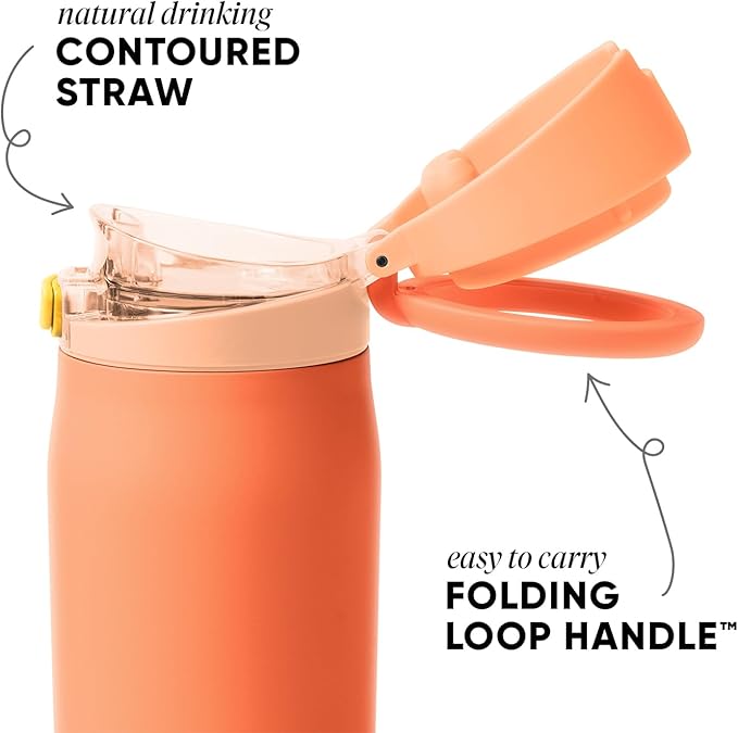Simple Modern Mesa Sport Water Bottle with Covered Chug Lid | 30oz Cup Holder Friendly Insulated Stainless Steel Bottle for Gym, Sports and Travel | Citrus