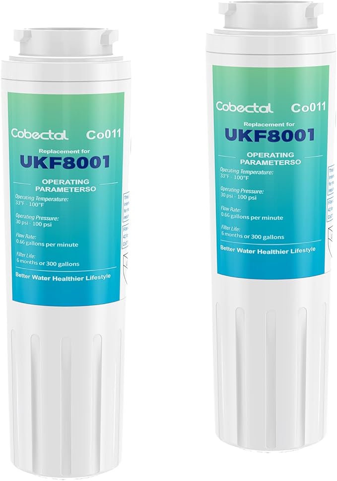 UKF8001 Water Filter Compatible with m*aytag UKF8001, UKF8001AXX, UKF8001P, Replacement for whirlpool 4396395,469006,EDR4RXD1,Fit for Filter 4, RFC0900A, UKF8001AXX-200, 469006,2pack,by Cobectal - AquaVibe