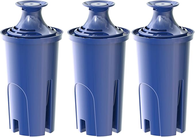 Alkaline Water Filter Replacement for Brita® Filter, Pitchers and Dispensers, Classic 35557, OB03, Mavea® 107007, Replacement for Brita® Pitchers Grand, Lake, Capri, Wave and More (3 Pack)