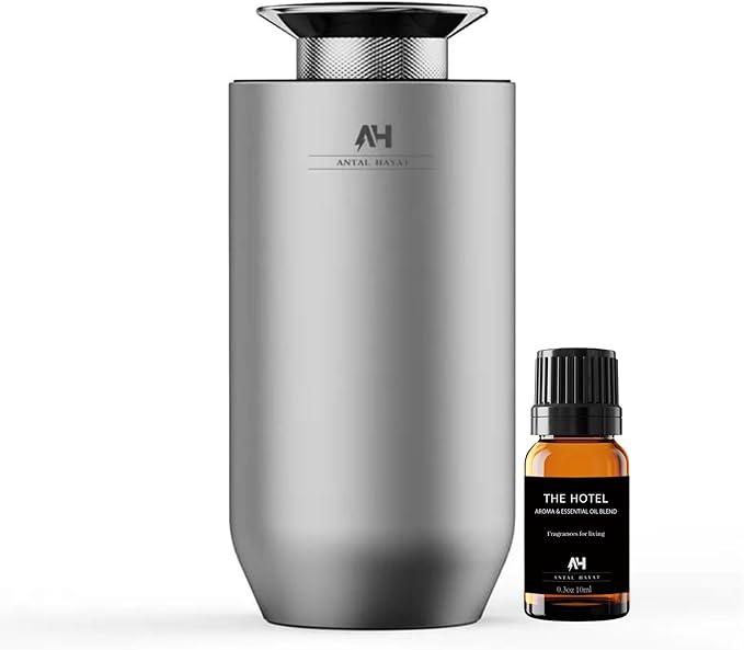 Mini Aromatherapy Diffuser with Hotel Difusor Aroma - Car Aromatherapy Essential Oil Diffuser - Home Essential Oil Diffuser - Make Your House Smell Good - Leather Scent Car Air Freshener - Ideal Gift