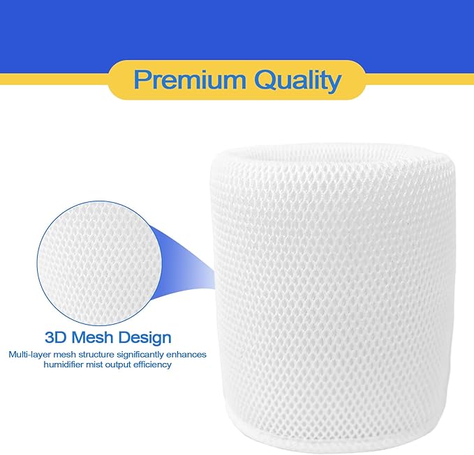 4 Pack Mesh Humidifier Replacement Filter Compatible with Canopy Bedside Humidifier,Washable Mesh and Reusable Mesh Fabric Humidifier Wick Filter Replacement