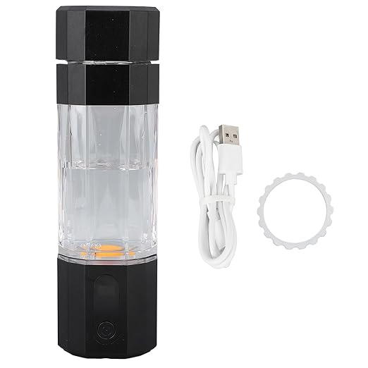 Generic Hydrogenrich Water Bottle, Hydrogen Water Bottle, Platinum Electrode, Colorful Lights 5 Minutes 10 Minutes 6000 Ppb + 8000 Ppb + Leakproof for Office (Black), Generic2koq7r651b-11