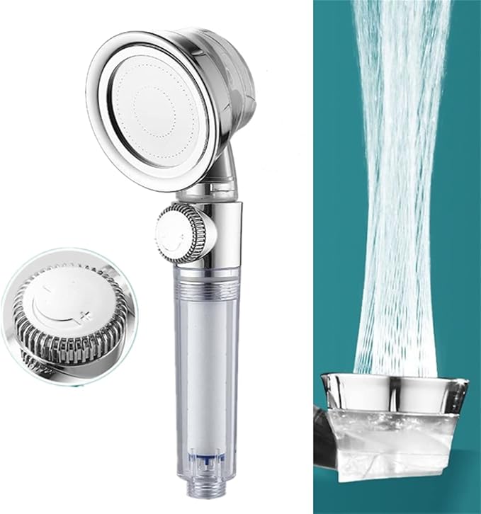 Filtered Shower Head,Shower Head with 3 Spray Modes,High Pressure Shower Head with Hose and Bracket,Hand Held Shower Head Filter for Hard Water, Water Saving Spray Soft Shower Head,A