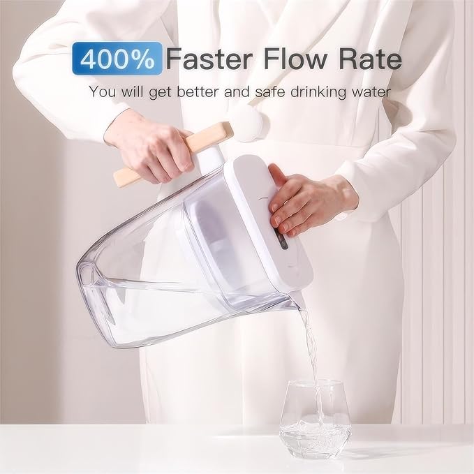 Replacement for Waterdrop Pitcher Filtration System, Reduces PFAS, PFOA/PFOS, Chlorine, Clean Water in Seconds, Last Up to 3 Months or 200 Gallons (Pack of 3)