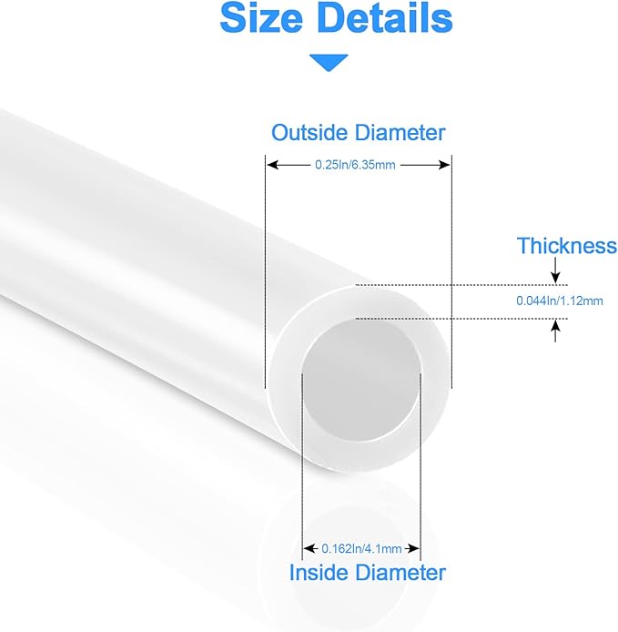 30FT 1/4 Inch O.D.RO Water Tubing,NSF Certified Pipe for RO(Reverse Osmosis) Water Purifier Filter System,BPA free Flexible Plastic Hose(white)