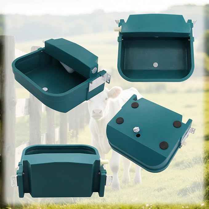 8L Automatic Animal Drinking Water Bowl with Float Valve & Drain Hole, Plastic Self Filling Livestock Water Trough,Large Outdoor Dog Water Dispenser for Chicken,Goat,Horse,Pig,Cow (One Bowl)