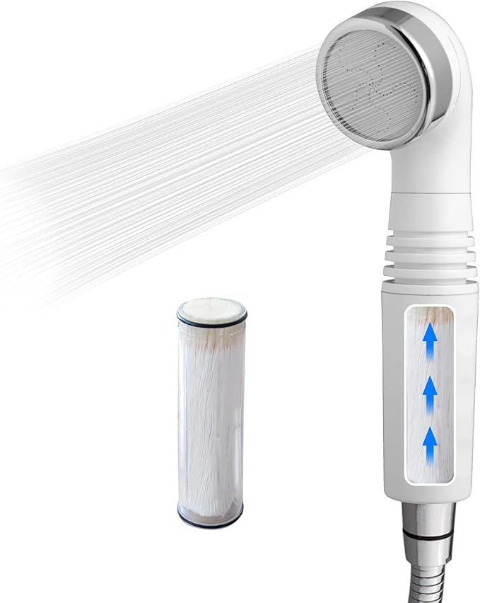 Legionela Shower Head Filter High Pressure Water Softer Filter Removed 99.99999% of Harmful Substance(White)