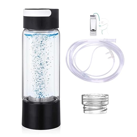 Hydrogen Water Bottle Generator, Portable H2 Water Ionizer Machine Cup with Rechargeable Glass Bottle, Healthy Alkaline Hydrogen Ions Water Maker for Exercise, Travel