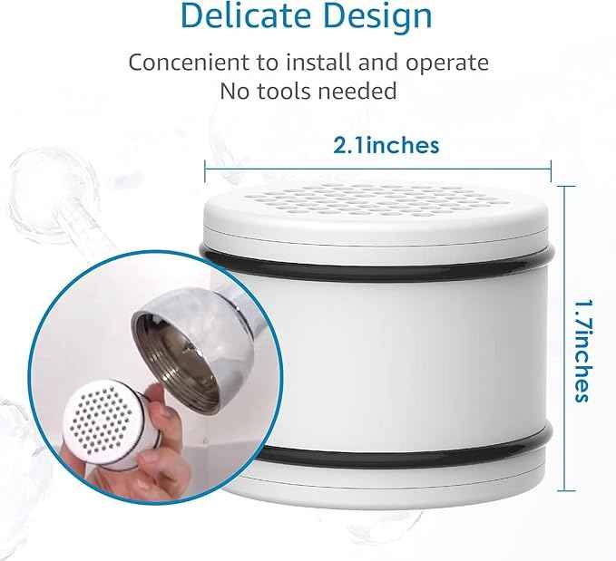 AQUA CREST WHR-140 Shower Filter Replacement Cartridge for Culligan® WHR-140, WSH-C125, ISH-100, HSH-C135, Shower Head Water Filter, with Advanced KDF Filtration Material, Pack of 2
