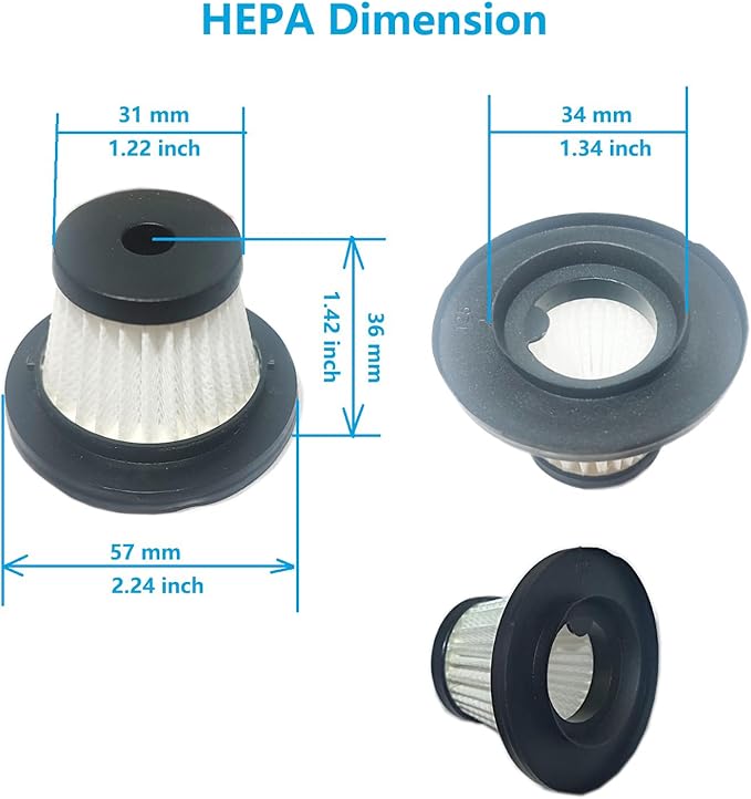 4 Pack Vacuum Filter Replacement Compatible with JONYJ LT-135, EYYA 135, Opinta LT-126 Car Vacuum, and Sweetone, AX2V, AHNR Handheld Vacuum Related. - AquaVibe