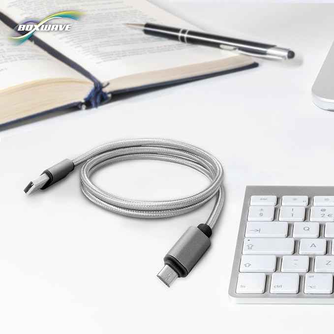 BoxWave Cable Compatible with LARQ Bottle PureVis 25 oz - Micro USB DuraCable, Braided Micro USB Charging Cable - Space Grey