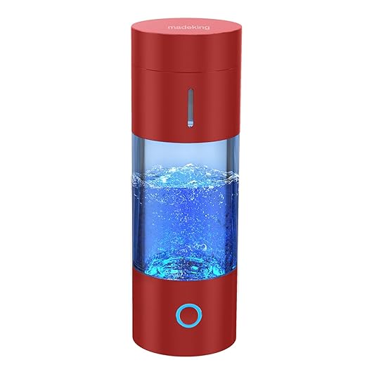 Tritan Hydrogen Water Bottle Generator - 5Min Quick Electrolysis Hydrogen Water Machine, madeking Portable Rechargeable Hydrogen Rich Water Cup Maker, Good for Travel, Sports, Gift, Type C (red)