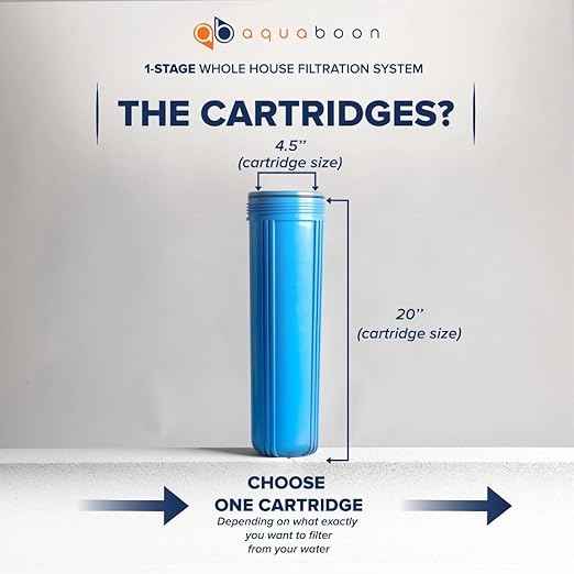 Aquaboon 20" x 4.5" Whole House Well Water Filter System with Pressure Release (1" Port) | Certified | Compatible with Pentek 150233, 150235, Geekpure BB- 20B