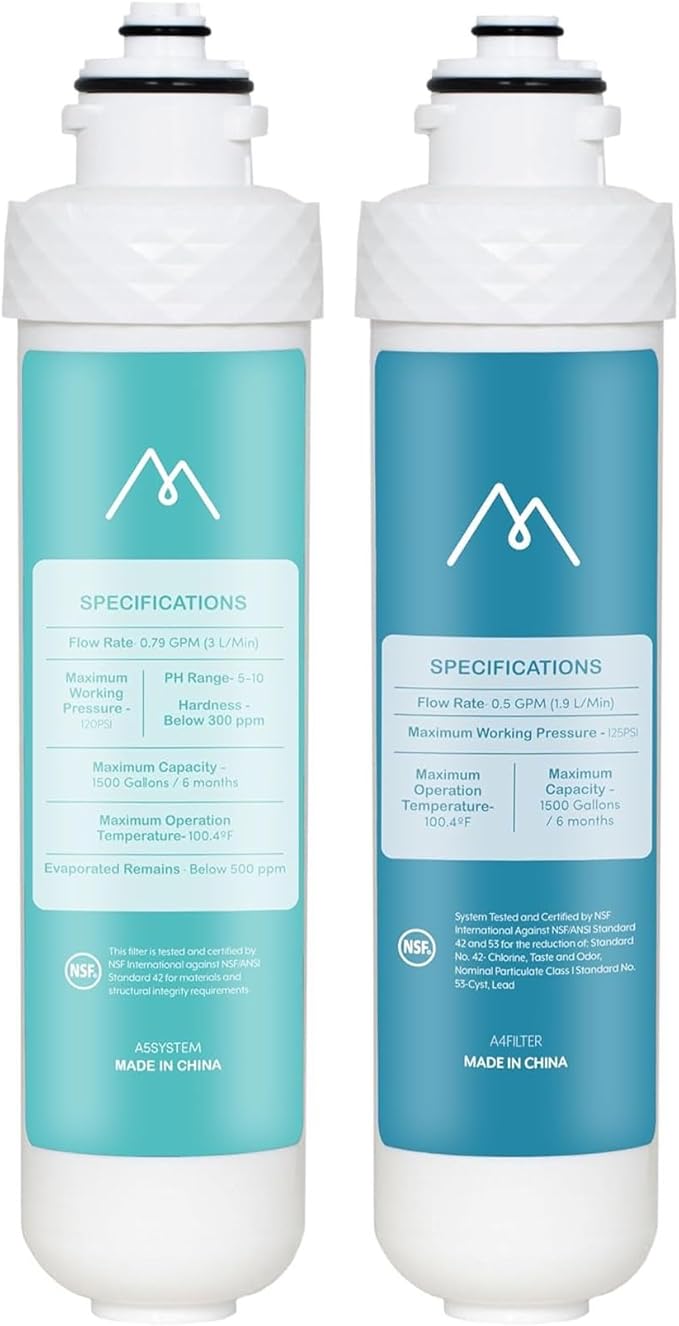 Replacement Set, Compatible with All Avalon Bottleless Water Coolers, 1500 Gallons - NSF Certified, Dual Set