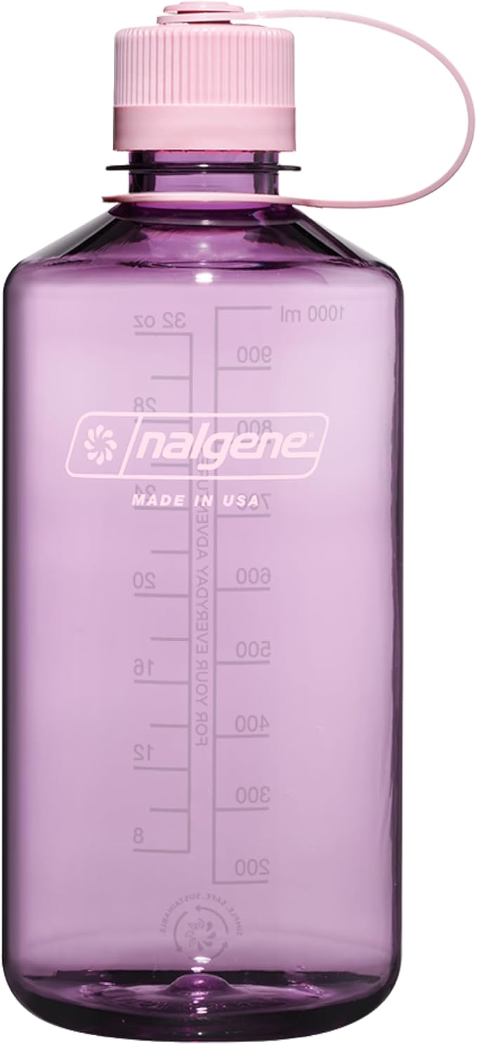 Nalgene 32 oz Narrow Mouth Water Bottle | BPA-Free, Durable & Leak Proof, Lightweight Bottle for Gym, Office & Travel, Cherry Blossom