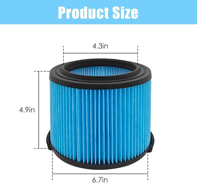 ANBOO 4 Pack VF3500 Replacement Filters for Ridgid Shop Vac 3-4.5 Gallon Wet/Dry Vacuum Cleaners + 2 Pack VF3501 Vacuum Filter Bags Compatible with Shop Vac 3-4.5 Gallon Vacuums - AquaVibe