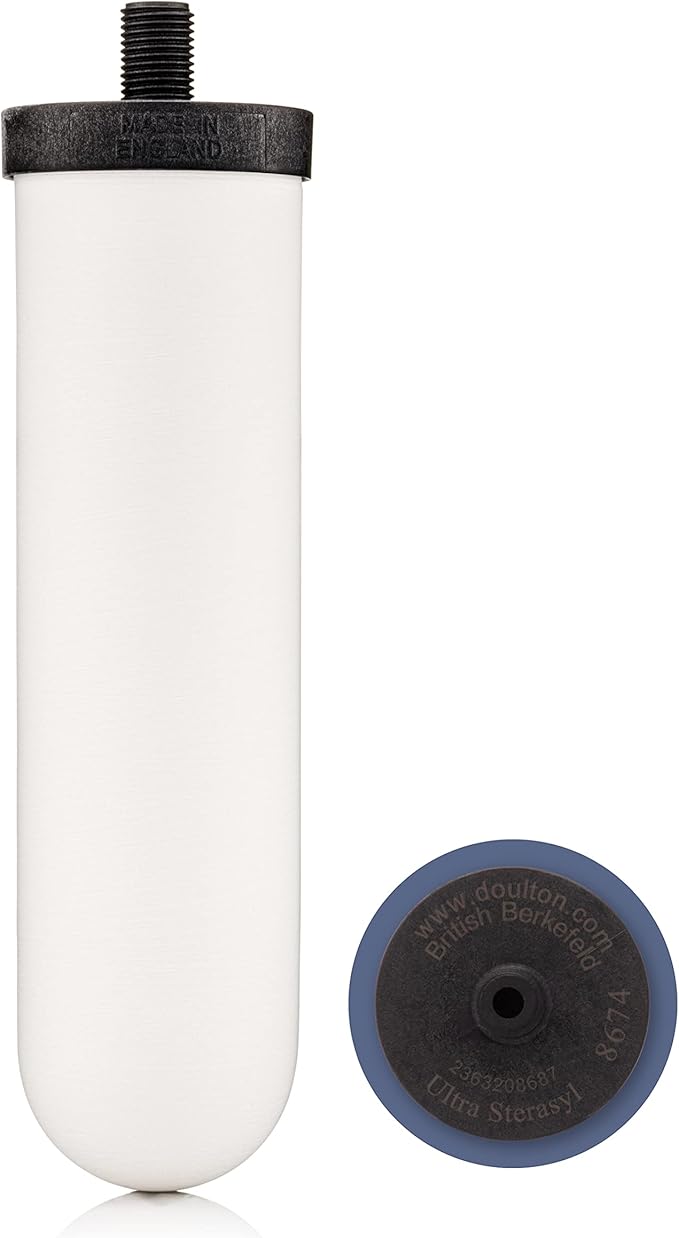 British Berkefeld 7" Ultra Sterasyl Keramik-Schwerkraftfilterkartusche | 2er-Pack | Reduziert Verunreinigungen | Verbessert Geschmack und Geruch | NSF-zertifiziertes Kerzenelement