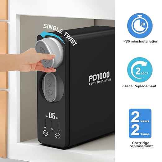 Frizzlife 1000GPD Reverse Osmosis Water Filter, NSF/ASNI 58&53&42&372 Standard, Alkaline Mineral pH+ Reverse Osmosis System, 9-Stage Filtration Tankless RO, 2:1 Pure to Drain, Under Sink, PD1000-TAM4