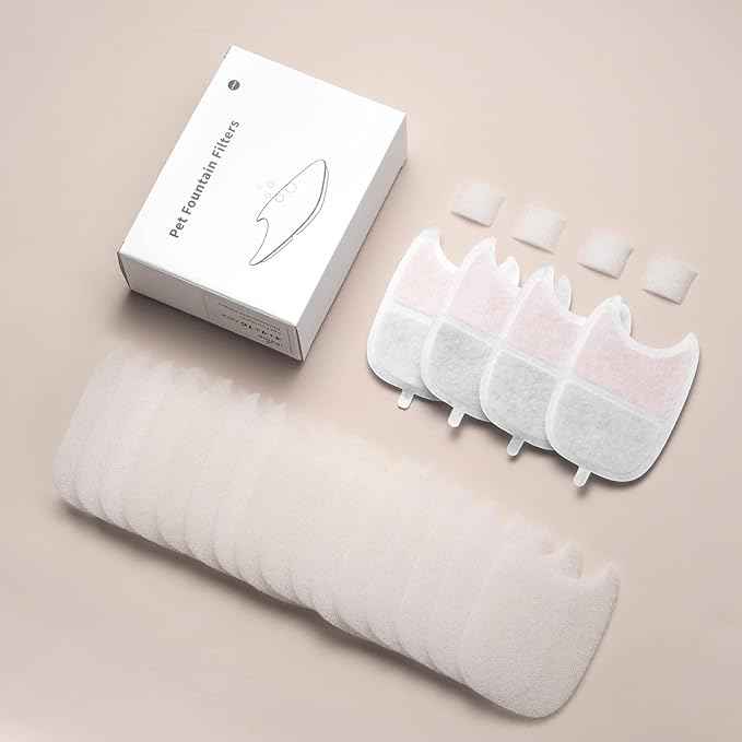 iPettie Water Fountain Filters Kits for Runway Stainless Steel Cat Water Fountain, IP-WF-S04-F4, 4 x Carbon Filter, 16 x Sponge Filter, 4 x Pump Filter