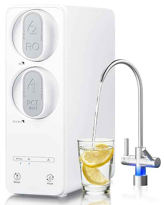 Ecoviva 600GPD Reverse Osmosis System, RO Under Sink Water Filter System, Tankless, Lower TDS, 2.5:1 Pure to Drain Ratio, LED Panel with Filter Monitor, Online Installation Guide, White