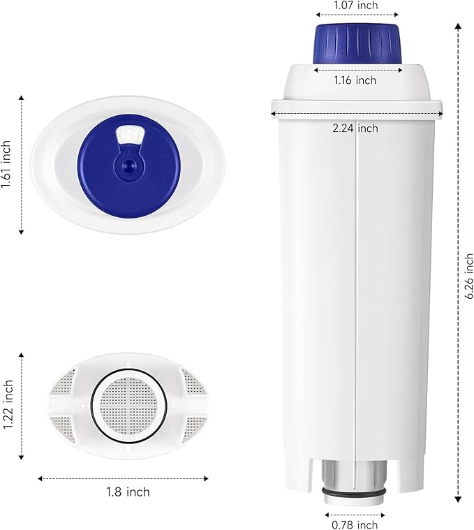 Water Filter Cartridge Replacement for Espresso Coffee Machines - Compatible with ECAM, ETAM, ESAM, Dinamica, Eletta Series - Improves Taste & Protects Your Machine, 6-Pack for Home Use - AquaVibe